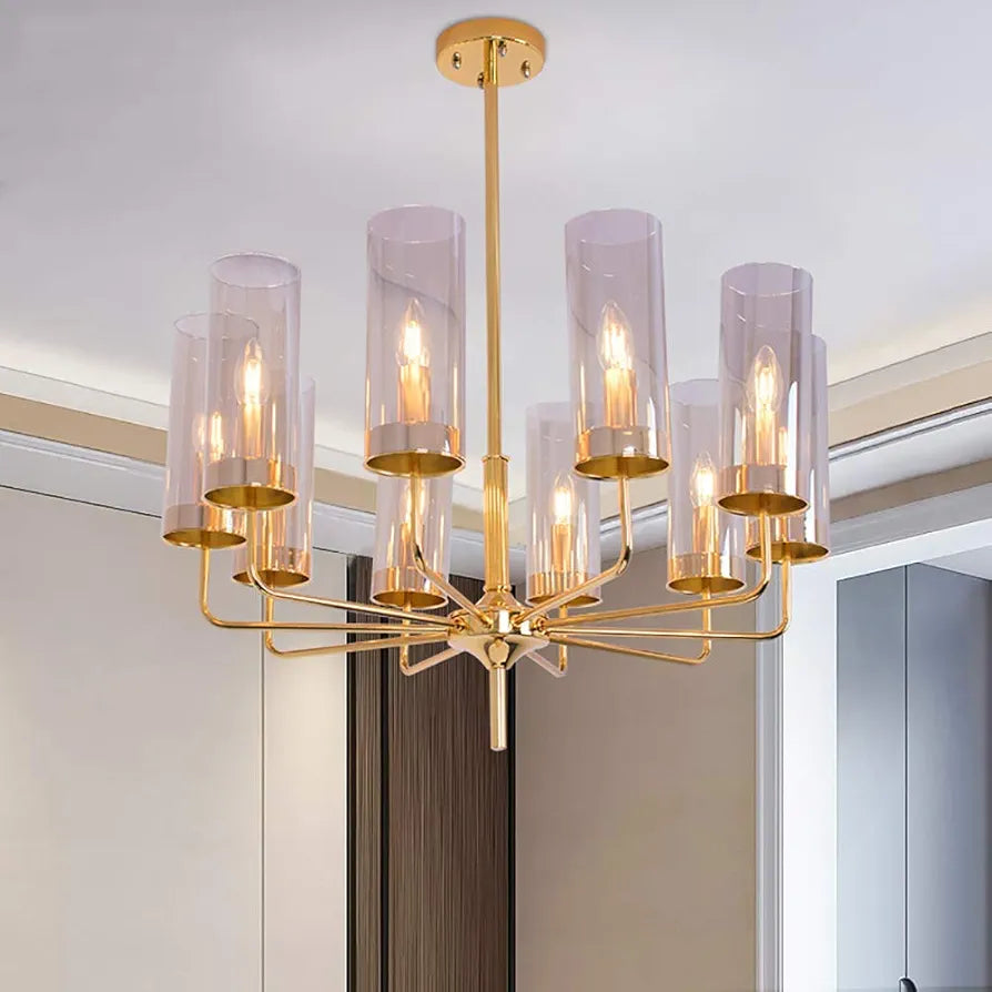 STODE® Contemporary 12-Light Chandelier - Modern Glass Pendant & Ceiling Lamp