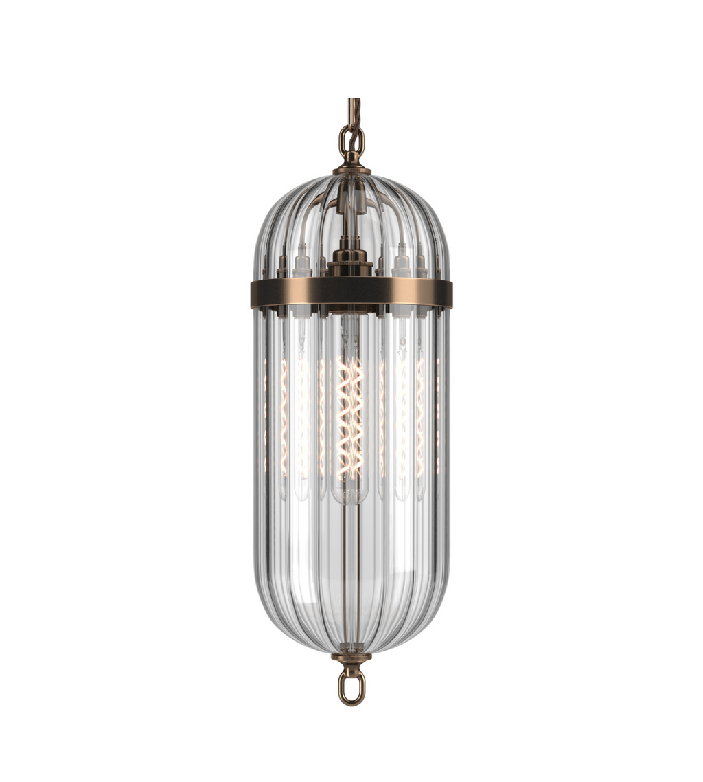 STODE® Vintage Industrial Cage Pendant Light | Amber Glass Hanging Lamp for Home & Café Décor