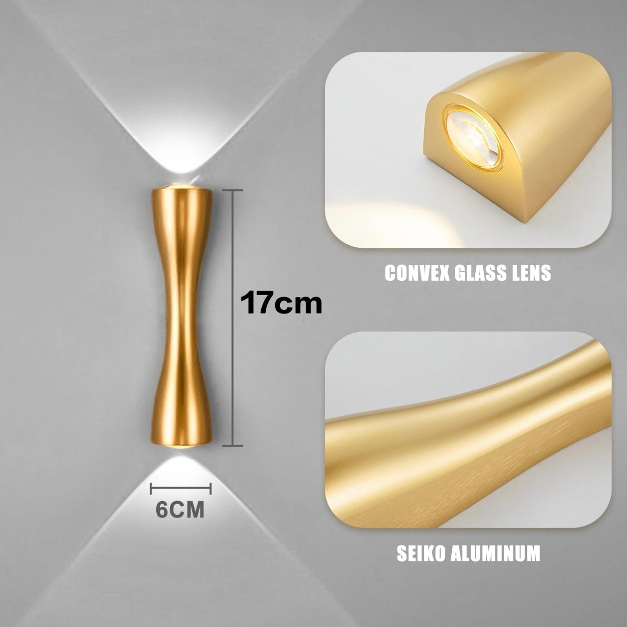 STODE® Modern Minimalist LED 6W Wall Lamp | IP65 Waterproof Up & Down Outdoor Light for Hotel, Corridor, Door, Courtyard, Bedside & Stairs Decor (Pack of 1)