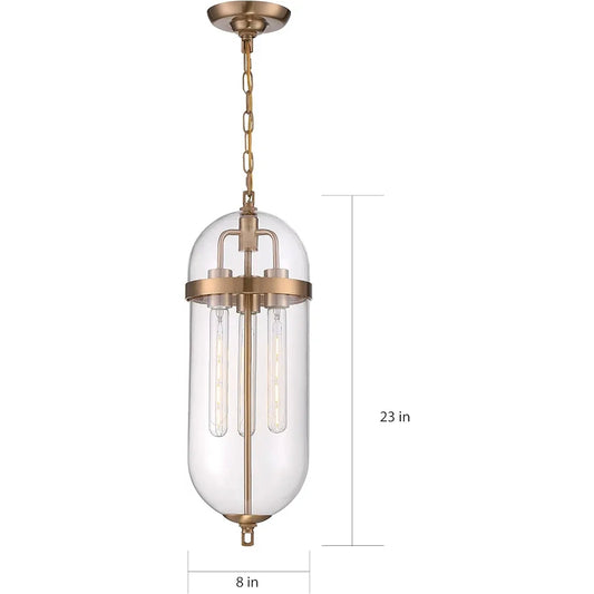 STODE® Vintage Industrial Cage Pendant Light | Amber Glass Hanging Lamp for Home & Café Décor