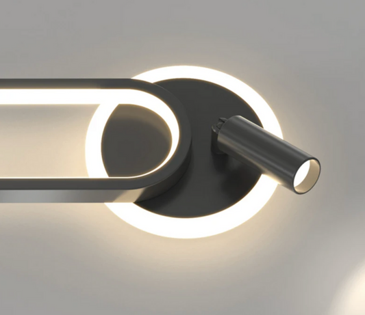 STODE® 16W LED Black Oval Bedside Wall & Ceiling Light | Round Spot Lamp with 3-Color Changing Mode (Pack of 1)