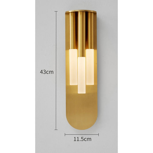 STODE® 3-Light Gold Metal Frost Wall Lamp - Warm White Sconce for Living Room, Drawing Room & Bedroom Décor (Pack of 1)