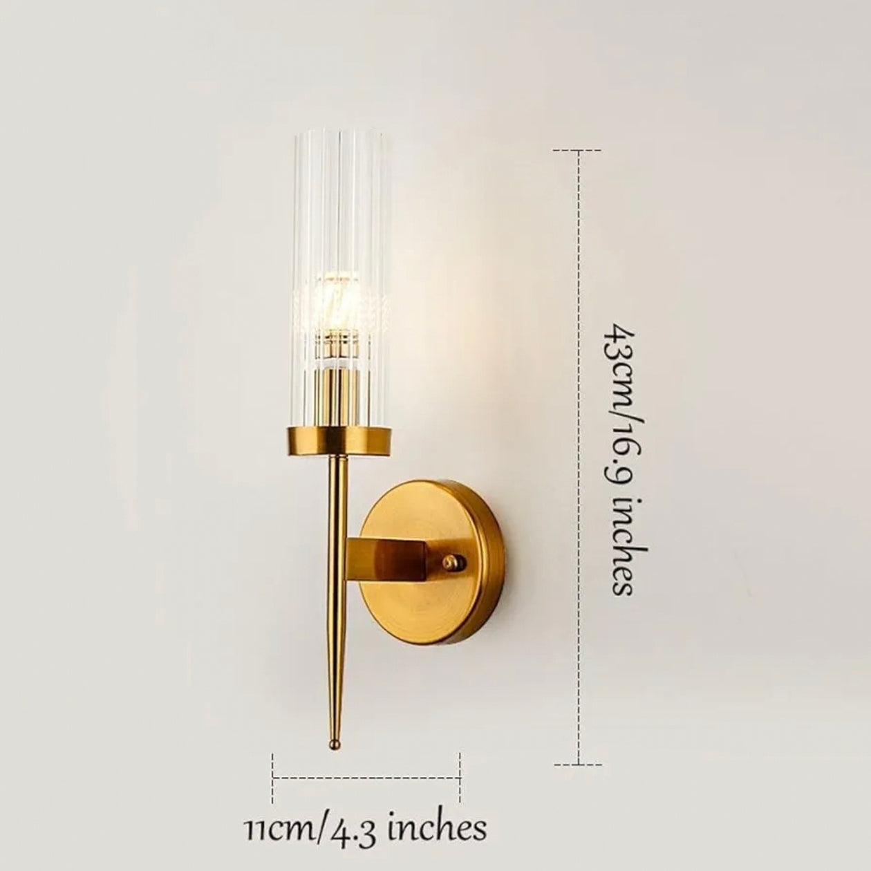 STODE® Modern Glass Wall Sconces (Bulb Included) - Creative Bedside Lamps for Living Room, Bedroom & Dining Room Décor (Pack of 2)