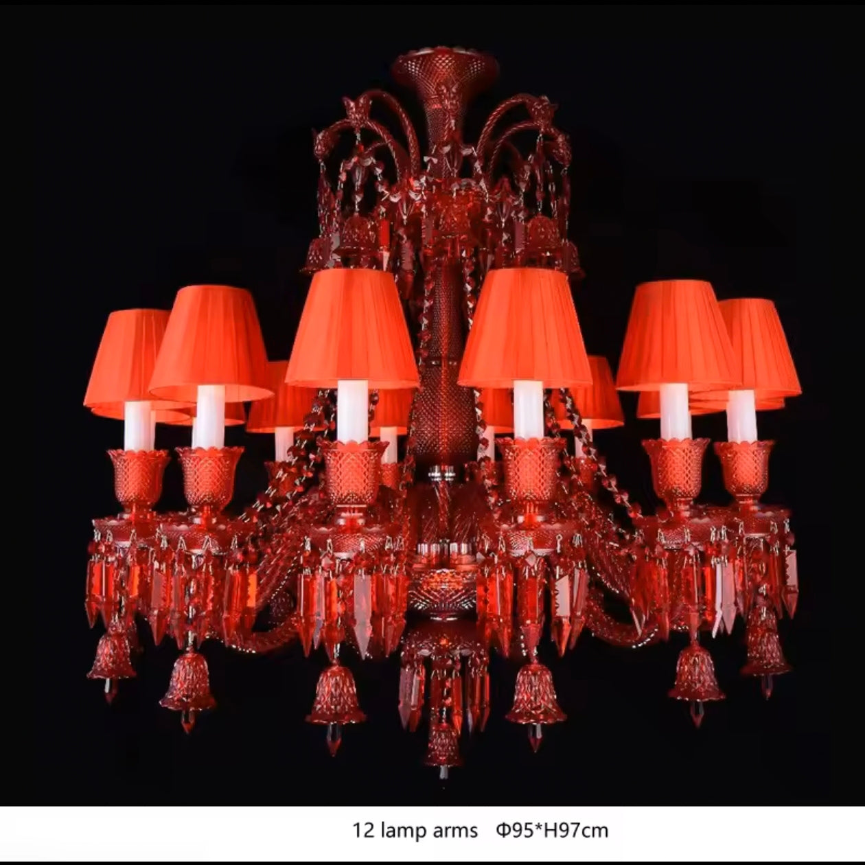 STODE® Italian Crystal Chandelier – 12-Light White Candle Design - Luxury Staircase, Living Room & Bedroom Lamp