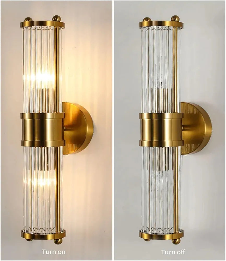 STODE® Modern Luxury Gold Crystal Wall Lamp - Elegant LED Shell Light for Living Room, Bedroom & Staircase Décor