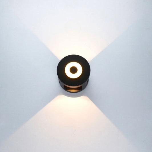 STODE® Modern Rotating Black LED Wall Light - 6W 3000K Bivolt IP65 - Waterproof Outdoor & Indoor Wall Lamp (Pack of 1)