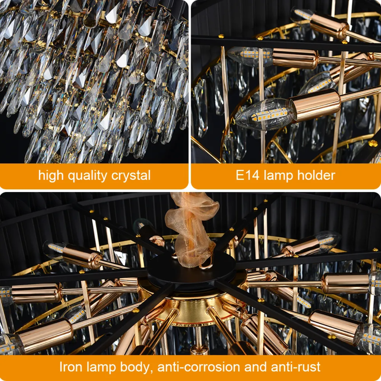 STODE® Round Luxury K9 Crystal Chandelier - Modern Nordic Pendant Light
