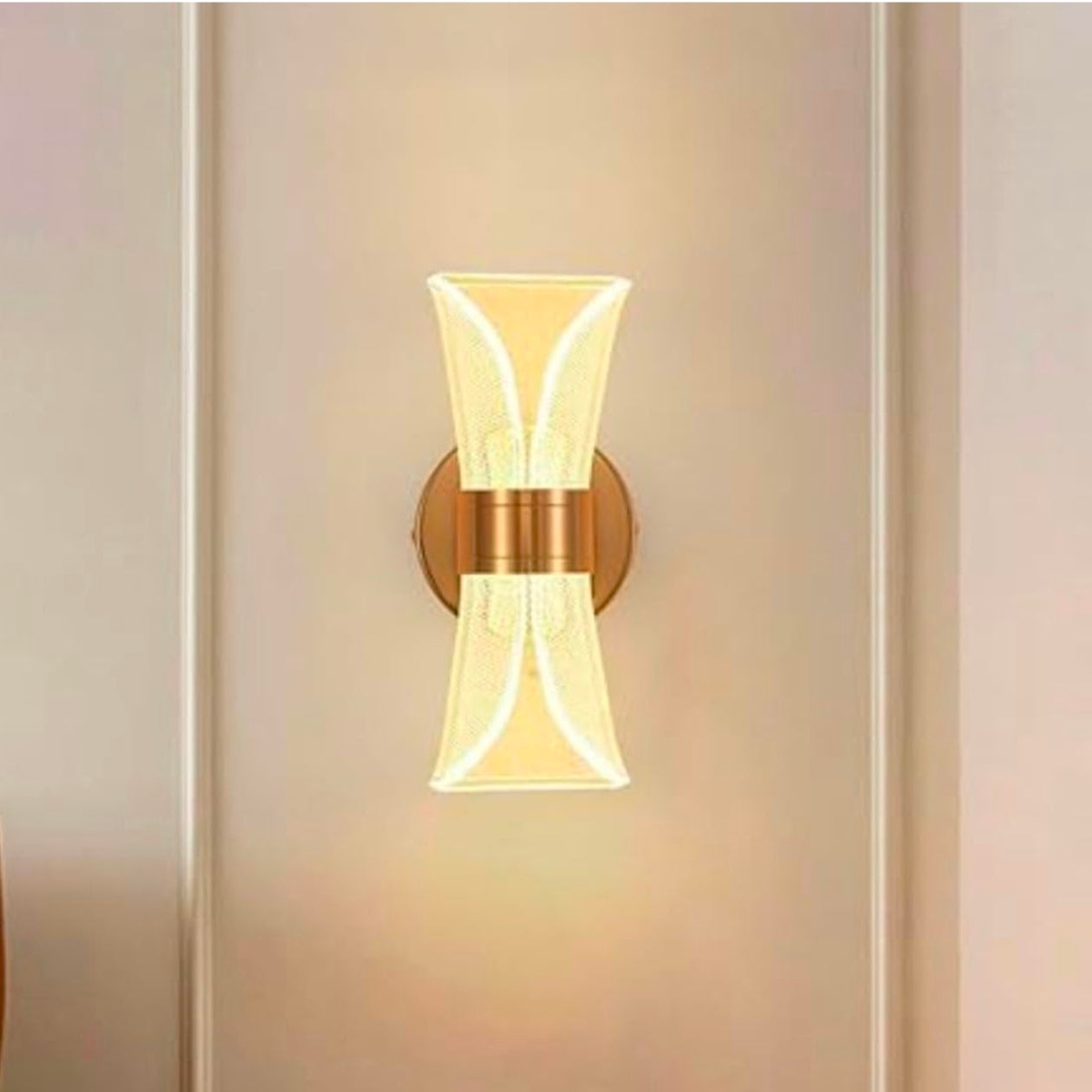 STODE® 12W Decorative Wall Light – Copper Finish with Geometric Pattern Shade | Stylish LED Bracket Lamp for Interior Lighting (Pack of 1)