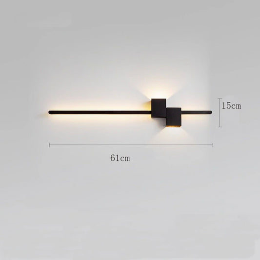 STODE® Modern Black LED Wall Light 600mm - Long Indoor Wall Light Fixture for Living Room, Bedroom & Hallway (Pack of 1)