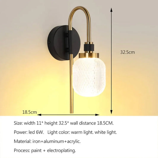 STODE® Nordic 9W LED Wall Lamp - 3 Color Changing Acrylic Indoor Light Fixture (Pack of 1)