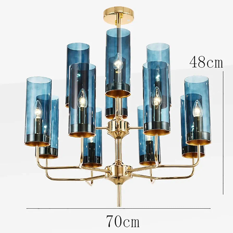 STODE® Contemporary 12-Light Chandelier - Modern Glass Pendant & Ceiling Lamp
