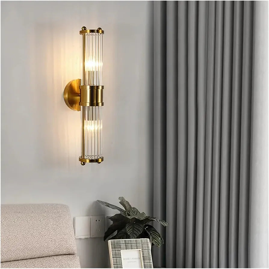STODE® Modern Luxury Gold Crystal Wall Lamp - Elegant LED Shell Light for Living Room, Bedroom & Staircase Décor