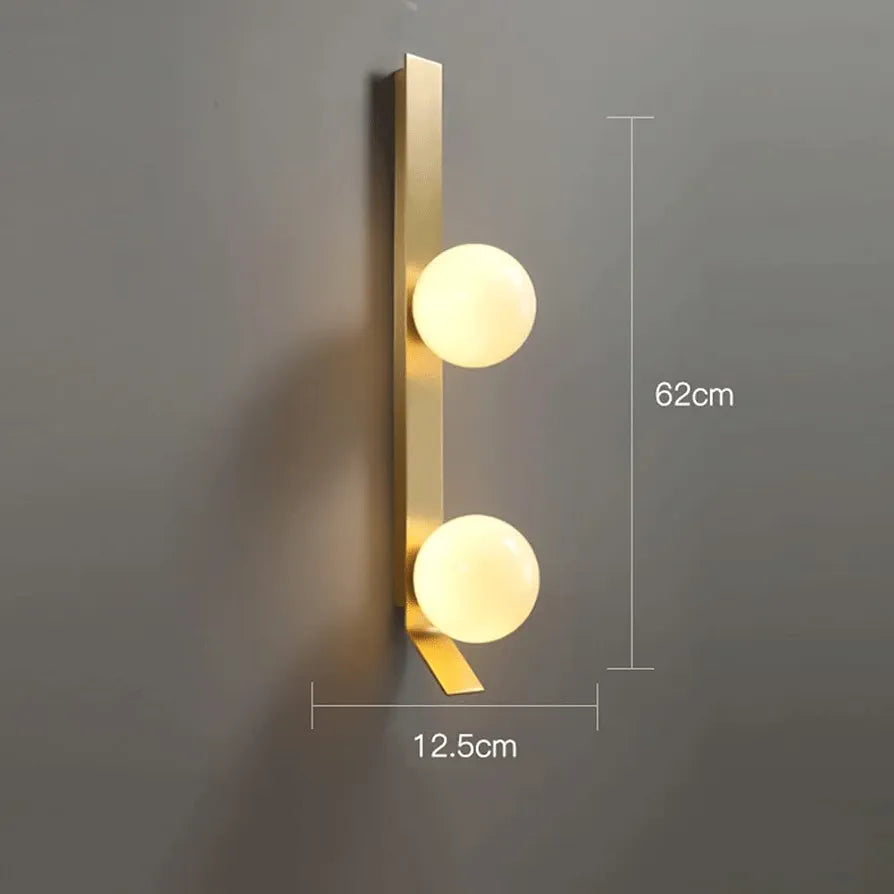 STODE® Modern Gold Wall Sconce - White Globe Glass Lamp for Bedroom, Living Room, Corridor & Dining Room Décor