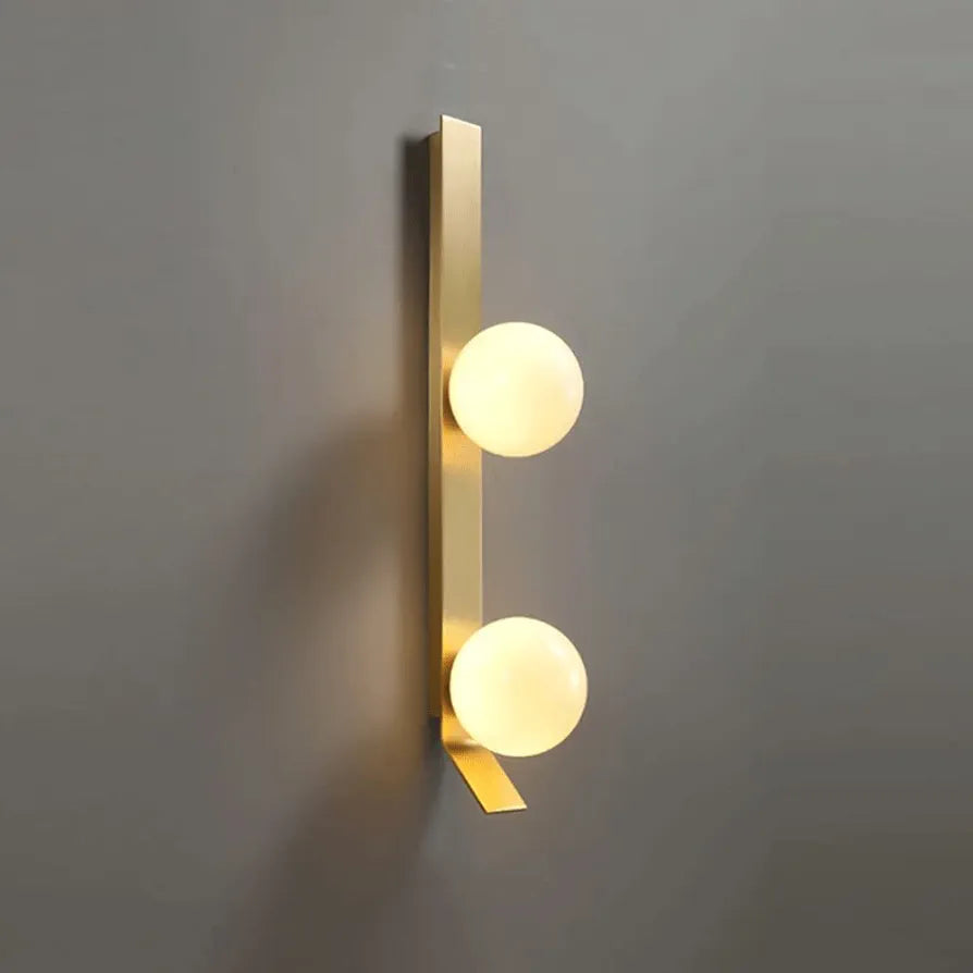 STODE® Modern Gold Wall Sconce - White Globe Glass Lamp for Bedroom, Living Room, Corridor & Dining Room Décor