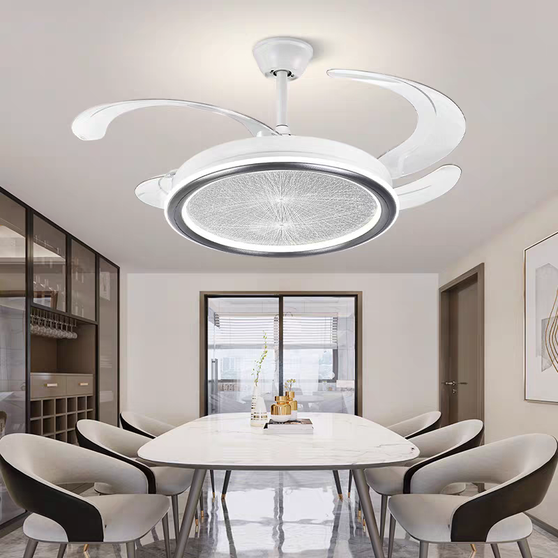STODE® Leisure Aqua Ceiling Fan Chandelier – Decorative Fan with 3-Color Changing LED Light for Living Room & Home Décor