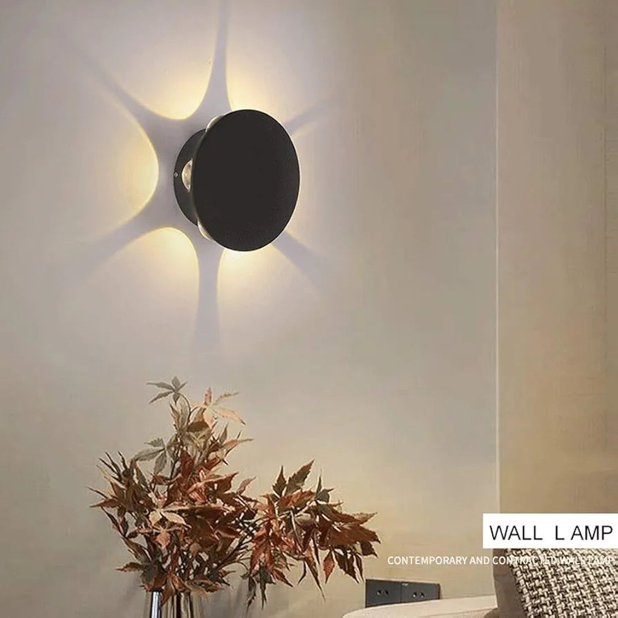 STODE® 6W LED Outdoor Waterproof Wall Lamp – Modern Black Aluminum Wall Light for Garden, Porch, Staircase, Living Room & Bedroom (Pack of 1)