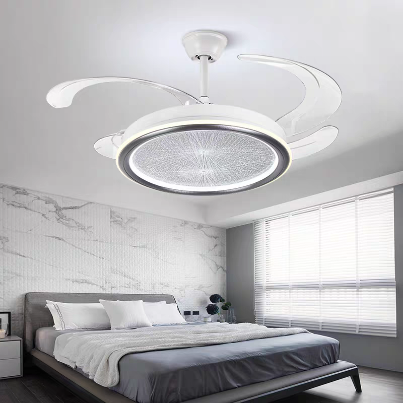 STODE® Leisure Aqua Ceiling Fan Chandelier – Decorative Fan with 3-Color Changing LED Light for Living Room & Home Décor