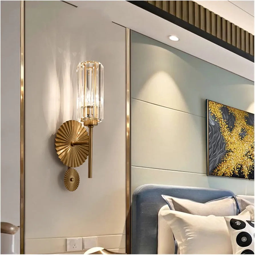 STODE® Modern Crystal Wall Sconce - Elegant LED Wall Lamp for Bedroom, Living Room & Staircase Décor