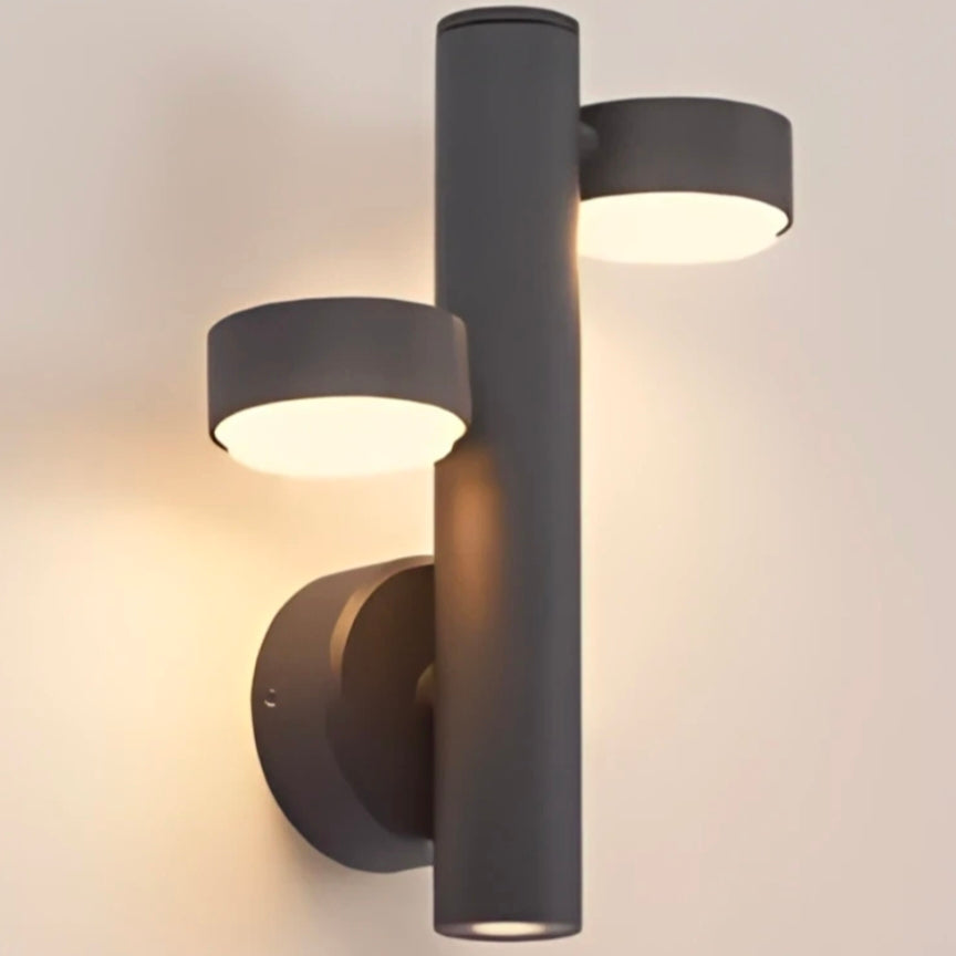 STODE® 18W LED Modern Black Outdoor Wall Light | Waterproof 3-Light Source Fixture - Warm White (Pack of 1)
