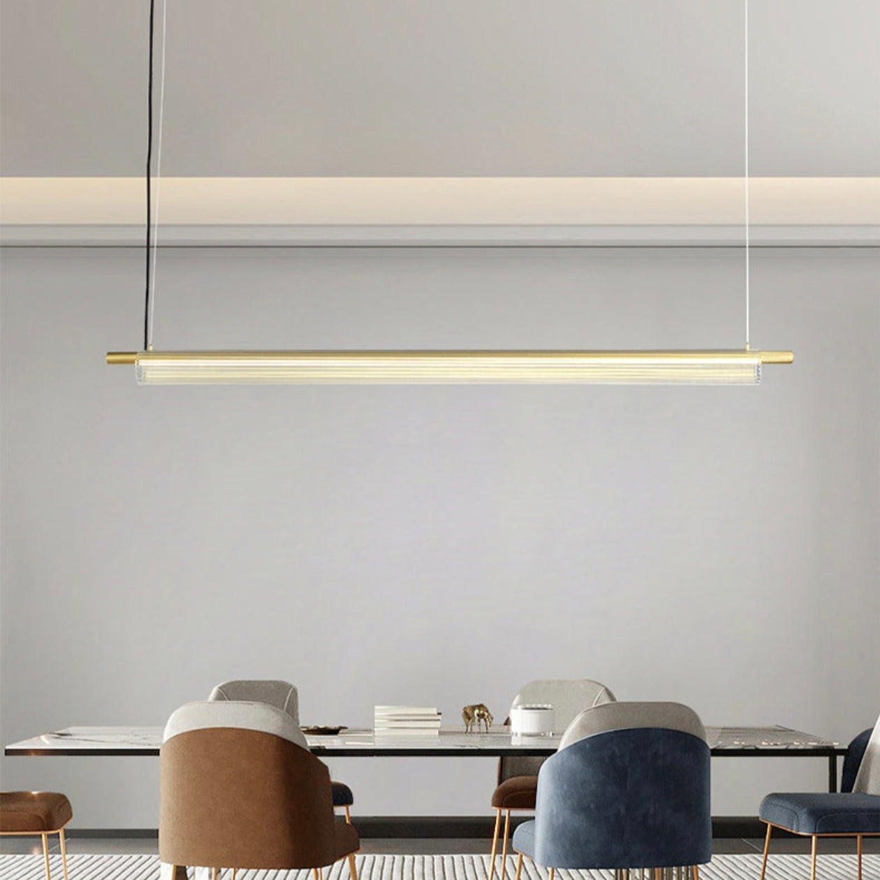 STODE® 36W Sleek Acrylic Tube LED Pendant Light | 1350mm Linear Hanging Lamp with 3-in-1 Color Modes (Warm, Cool & Natural White)