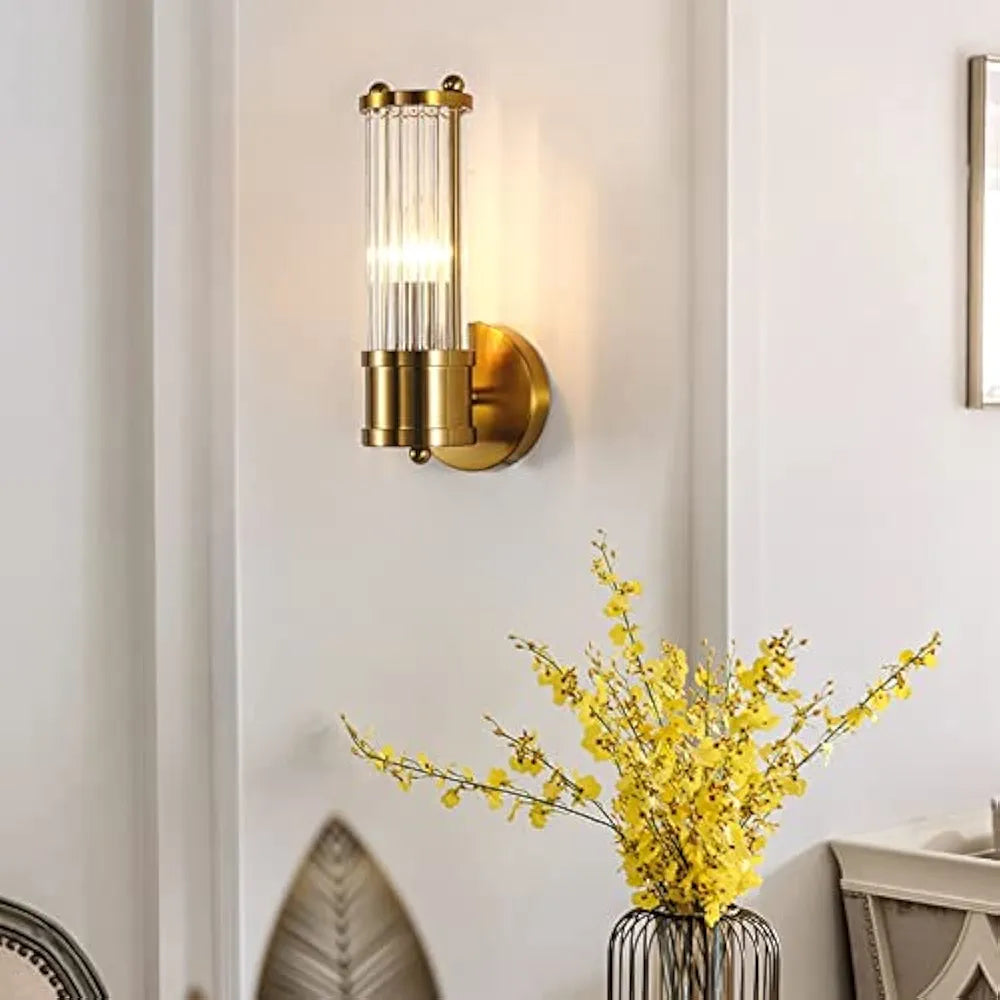 STODE® Modern Luxury Crystal Skull Wall Lamp - Gold LED Light for Bedroom, Stairs & Background Décor