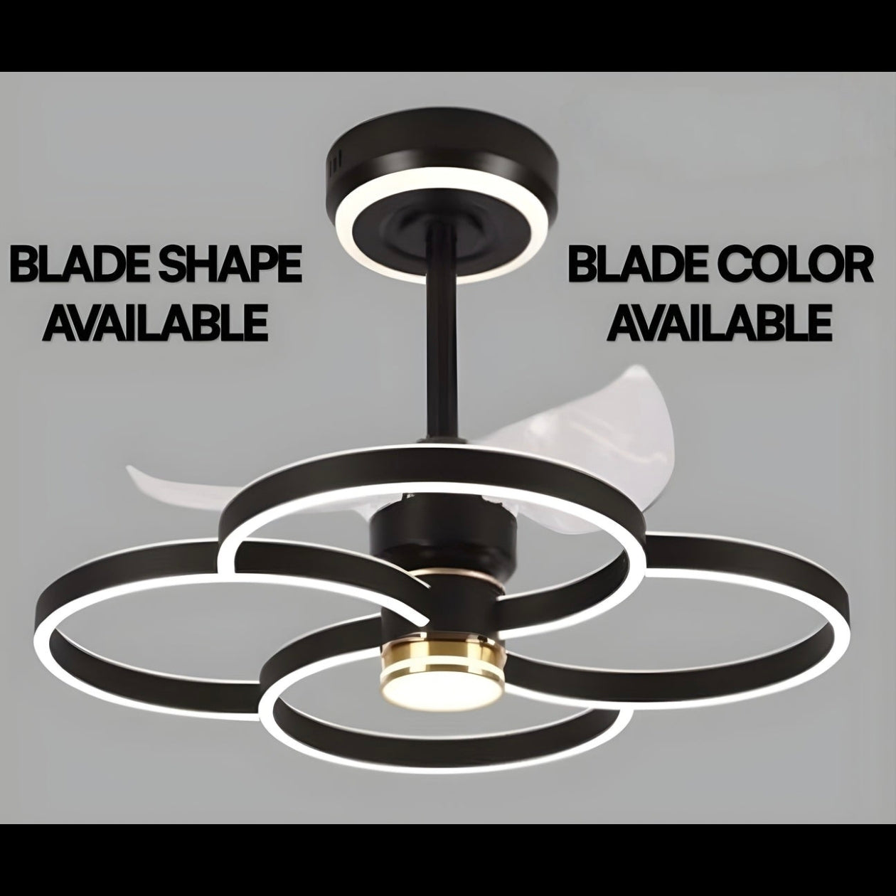 STODE® Modern Ceiling Fan Chandelier with Remote Control, 3-Color Adjustable Lighting - Ultra-Quiet Flush Mount Fan
