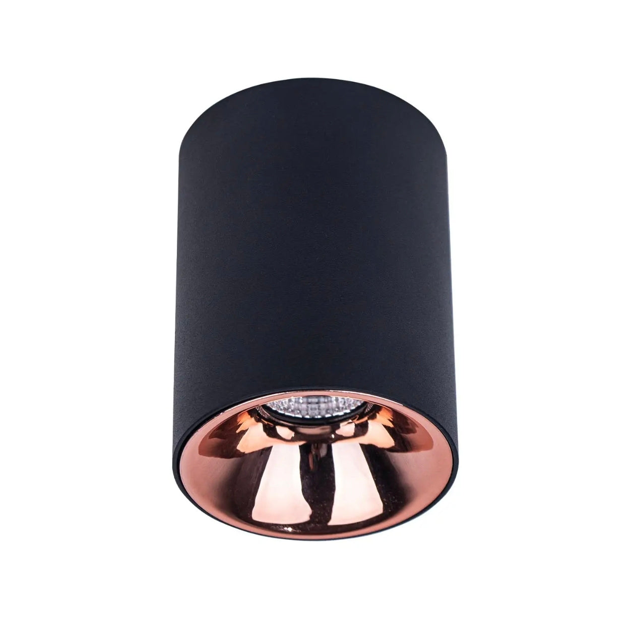 STODE® Black Antiglare LED Round Cylindrical COB Spotlight – Rose Gold Reflector | Versatile Ceiling Downlight for Home, Office & Outdoor (Warm White) – Pack of 1