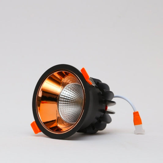 STODE® 12W LED COB Spot Focus Down Ceiling Light – Black Body with Rose Gold Trim, 3000K Warm White (Pack of 1)