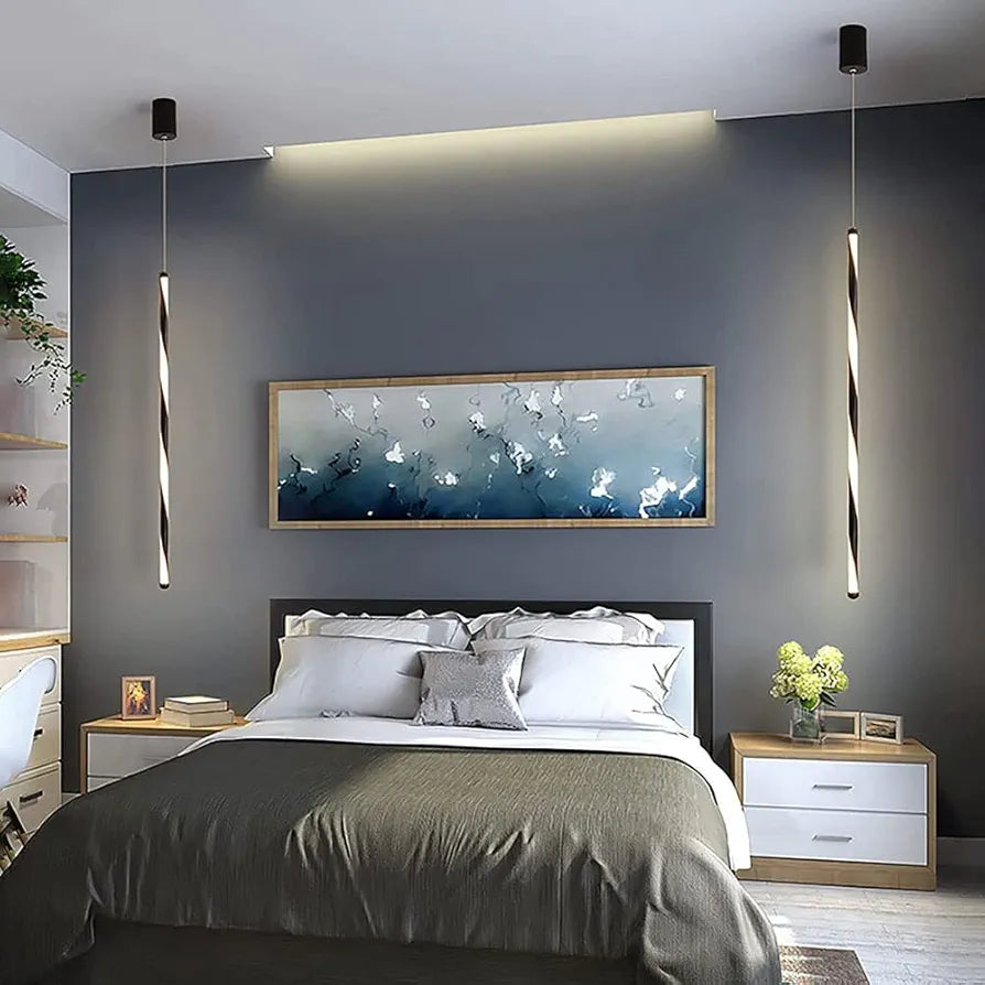 STODE® Modern Ceiling Chandelier Lamp – 78CM Hanging Night Lamp - 13W LED Strip Light - 3-Color Dimmable Pendant (Pack of 1)
