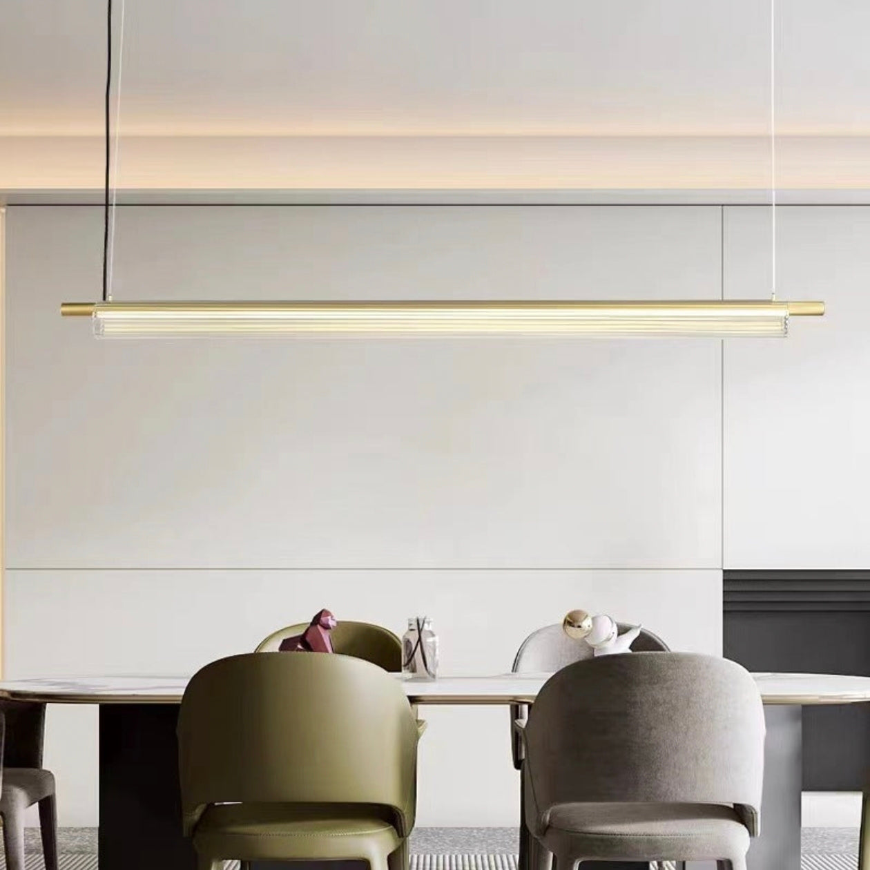 STODE® 36W Sleek Acrylic Tube LED Pendant Light | 1350mm Linear Hanging Lamp with 3-in-1 Color Modes (Warm, Cool & Natural White)