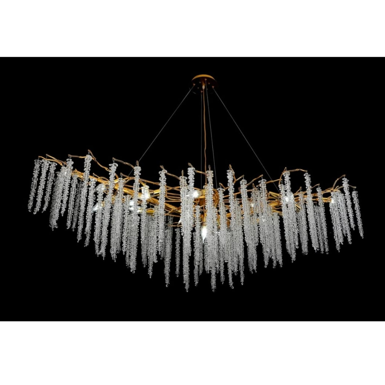 STODE® 1500mm Modern Silver Crystal Chandelier - Luxury Hanging Light