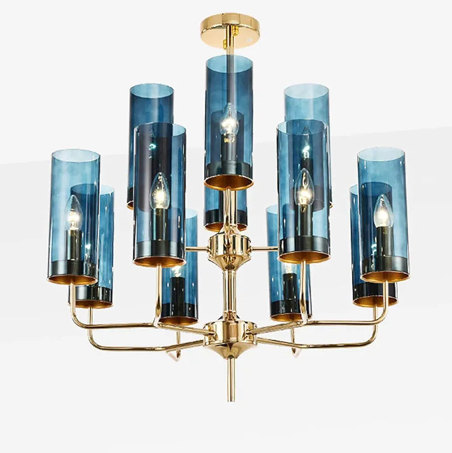 STODE® Contemporary 12-Light Chandelier - Modern Glass Pendant & Ceiling Lamp