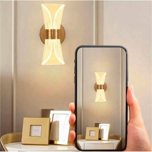 STODE® 12W Decorative Wall Light – Copper Finish with Geometric Pattern Shade | Stylish LED Bracket Lamp for Interior Lighting (Pack of 1)