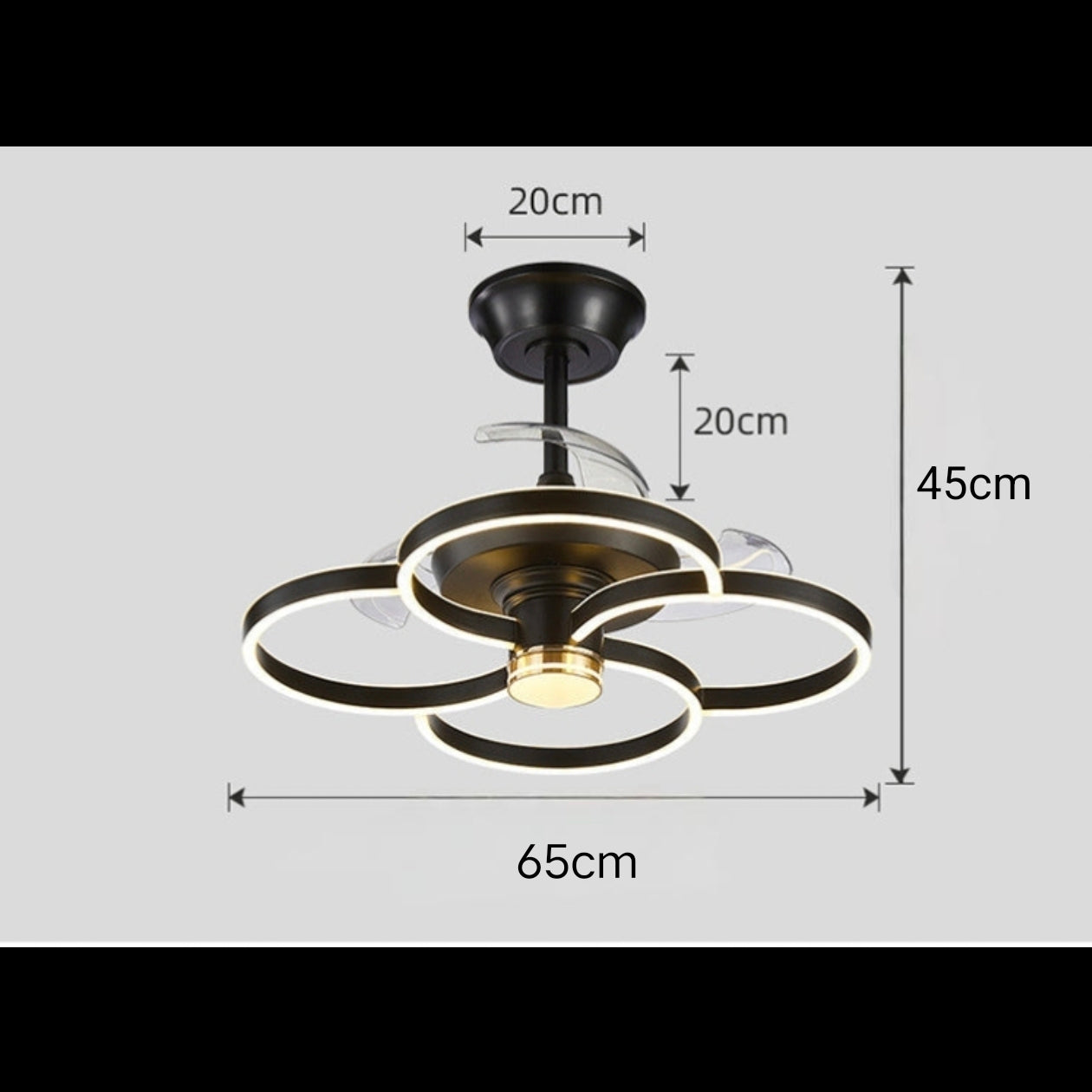 STODE® Modern Ceiling Fan Chandelier with Remote Control, 3-Color Adjustable Lighting - Ultra-Quiet Flush Mount Fan