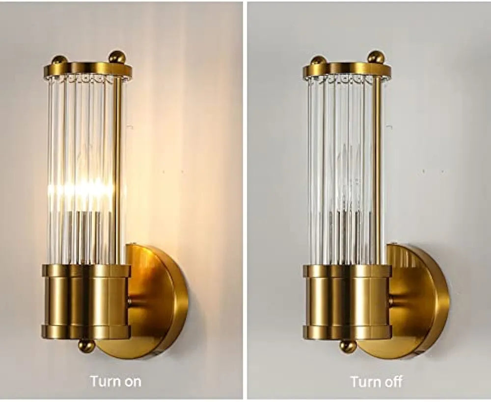 STODE® Modern Luxury Crystal Skull Wall Lamp - Gold LED Light for Bedroom, Stairs & Background Décor