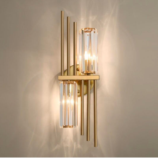 STODE® Postmodern Luxury Crystal Wall Lamp – High-End Gold LED Lighting for Living Room & Bedroom Décor