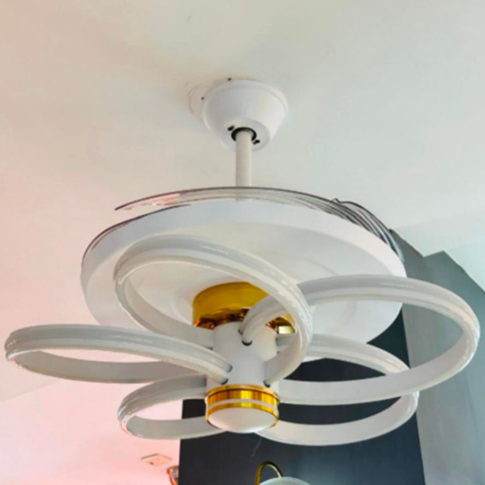 STODE® Modern Ceiling Fan Chandelier with Remote Control, 3-Color Adjustable Lighting - Ultra-Quiet Flush Mount Fan