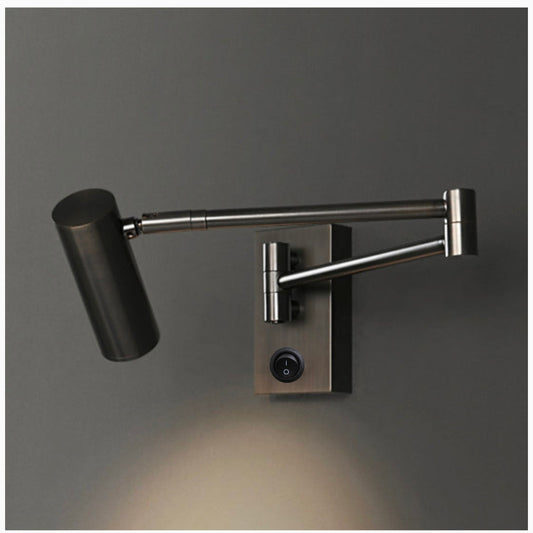 STODE® 6W LED Black Bedside Wall Light – Adjustable Arm Spot Lamp with 3-Color Changing Modes, Warm White Included (Pack of 1)