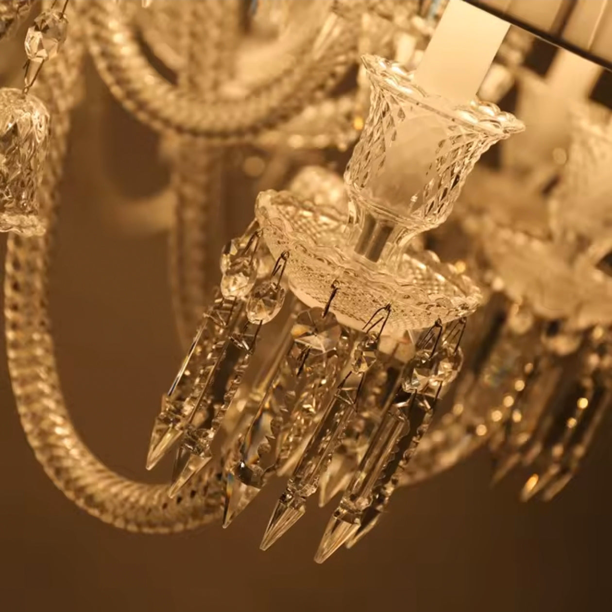 STODE® Italian Crystal Chandelier – White Candle Design - Warm White Luxury Lighting for Living Room, Dining Room, Bedroom & Staircase