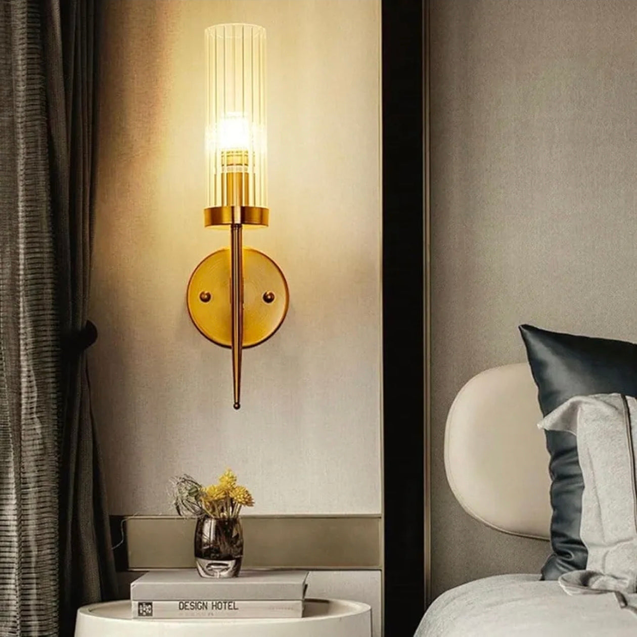 STODE® Modern Glass Wall Sconces (Bulb Included) - Creative Bedside Lamps for Living Room, Bedroom & Dining Room Décor (Pack of 2)