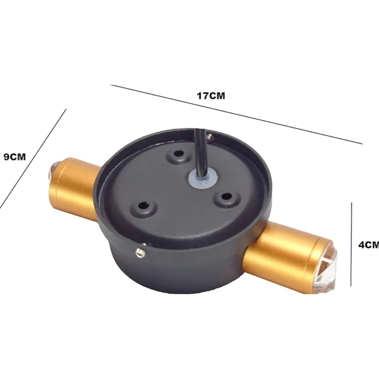 STODE® 2x1W Up-Down Outdoor LED Beam Light - Black & Gold 17cm Aluminum Body - Warm White for Gate Pillars, Boundary & Stairs (Pack of 1)