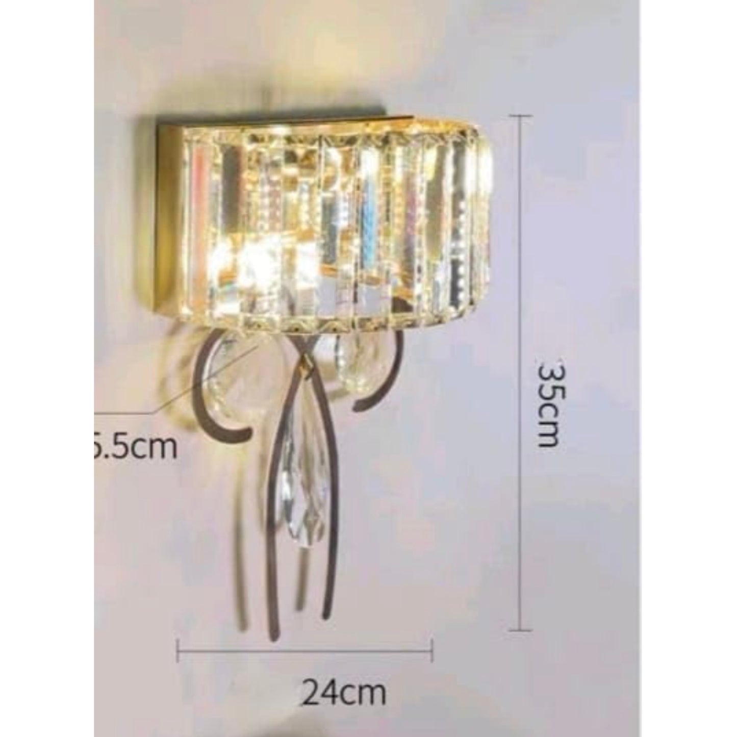 STODE® Antique Brass Bow-Shaped Crystal Wall Lamp – Vintage Sconce Fixture | Warm White Lighting for Living Room & Bedroom