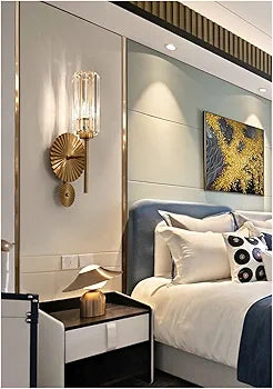 STODE® Modern Crystal Wall Sconce - Elegant LED Wall Lamp for Bedroom, Living Room & Staircase Décor