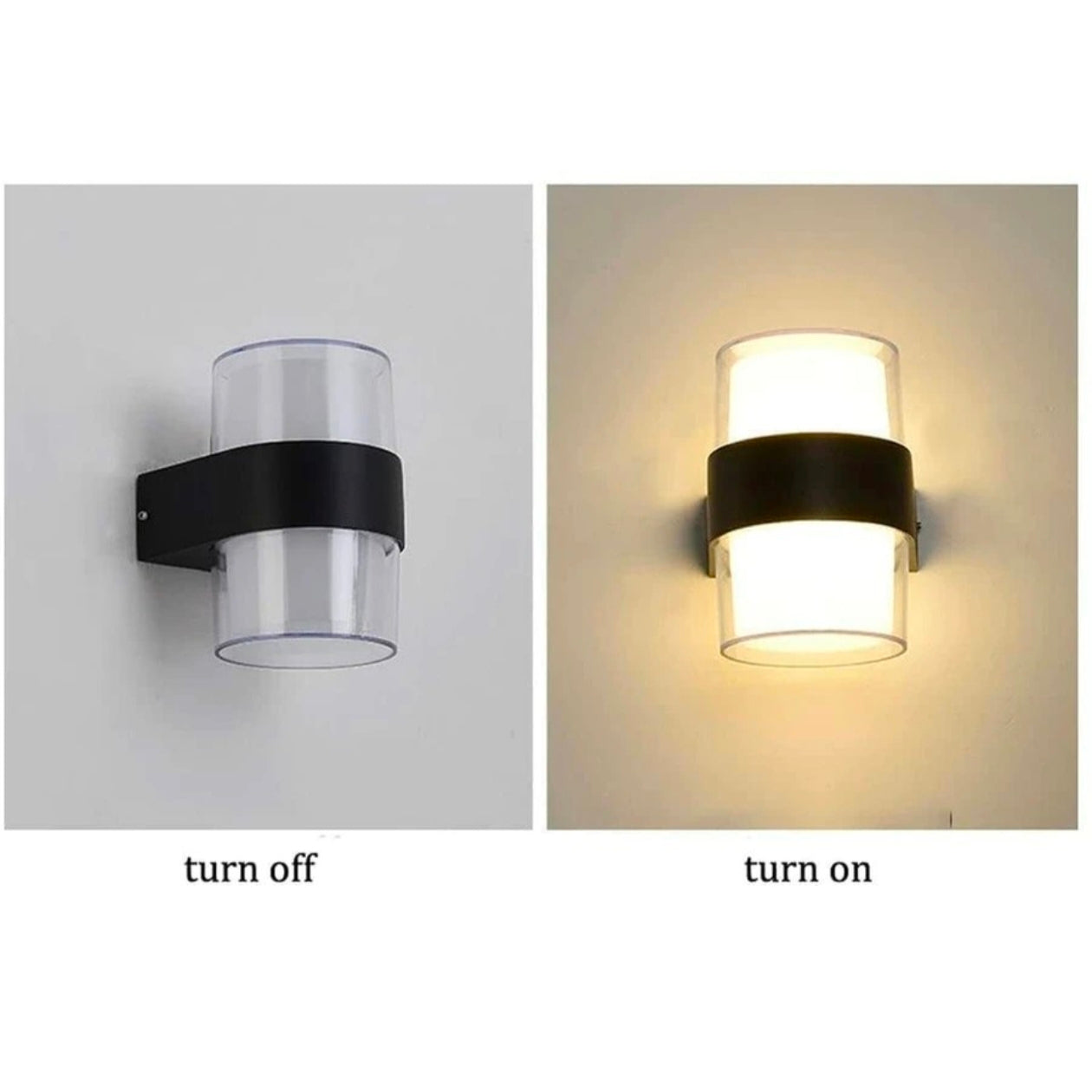 STODE® IP65 10W Acrylic Up-Down Outdoor Wall Light - Warm White LED Wall Mount for Gate, Garden & Exterior Décor (Pack of 1)