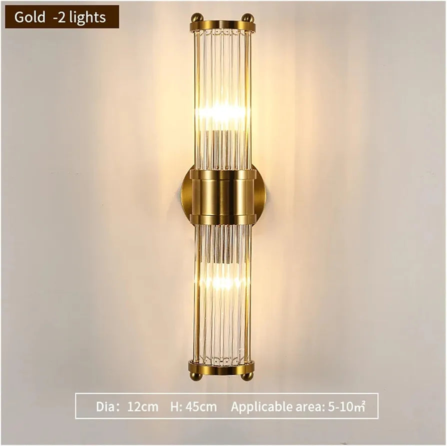 STODE® Modern Luxury Gold Crystal Wall Lamp - Elegant LED Shell Light for Living Room, Bedroom & Staircase Décor