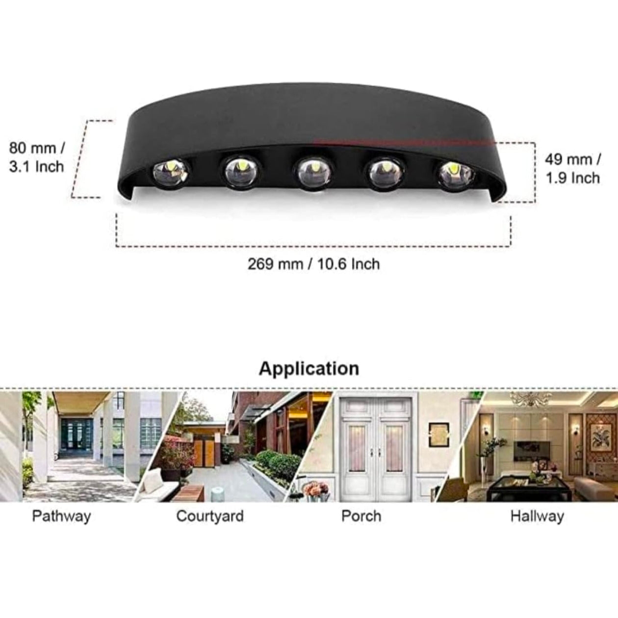 STODE® Aluminum LED Wall Lights for Outdoor/Indoor Use - IP65 Waterproof - Warm White (Pack of 1)