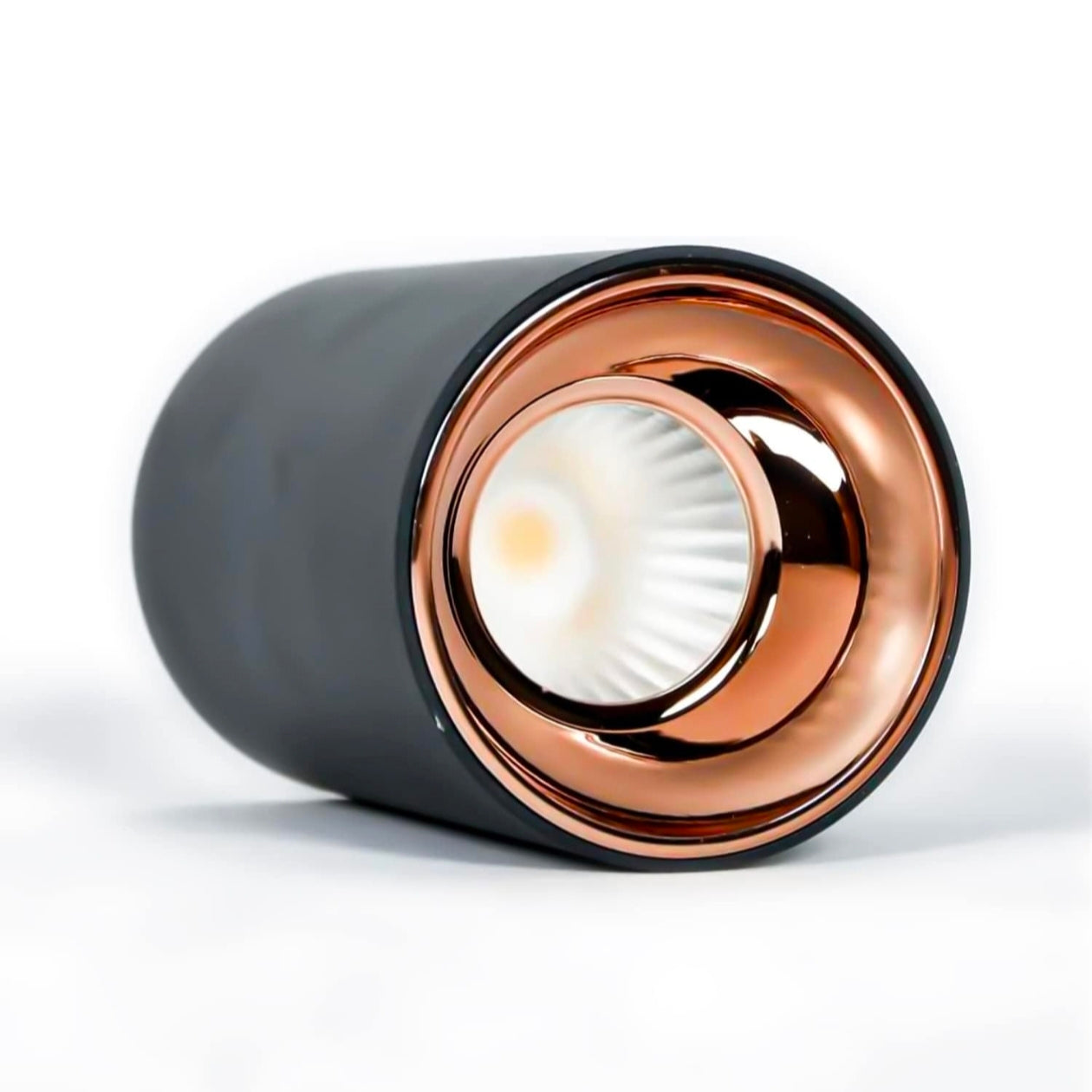 STODE® Black Antiglare LED Round Cylindrical COB Spotlight – Rose Gold Reflector | Versatile Ceiling Downlight for Home, Office & Outdoor (Warm White) – Pack of 1