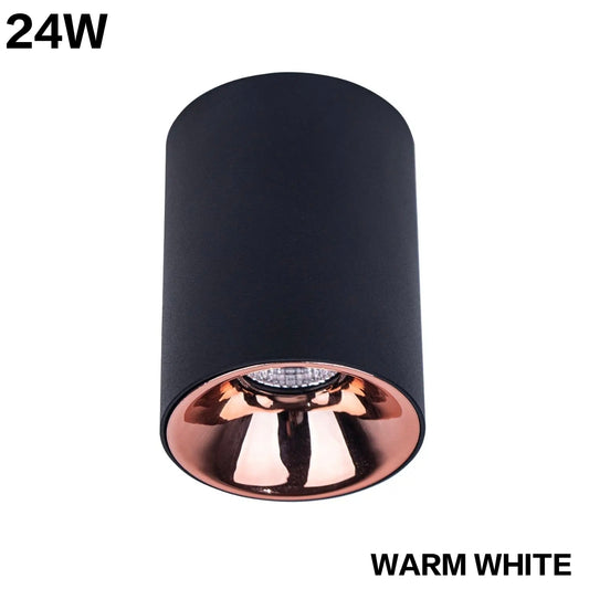 STODE® Black Antiglare LED Round Cylindrical COB Spotlight – Rose Gold Reflector | Versatile Ceiling Downlight for Home, Office & Outdoor (Warm White) – Pack of 1