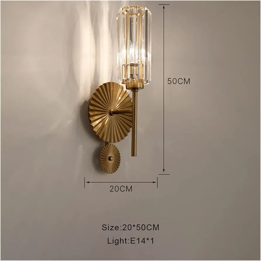 STODE® Modern Crystal Wall Sconce - Elegant LED Wall Lamp for Bedroom, Living Room & Staircase Décor