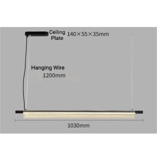 STODE® 36W Sleek Acrylic Tube LED Pendant Light | 1350mm Linear Hanging Lamp with 3-in-1 Color Modes (Warm, Cool & Natural White)